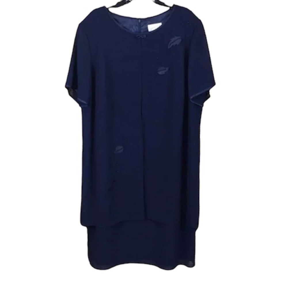BEAUTIFUL NAVY BLUE BEADED STUDIO 1 DRESS